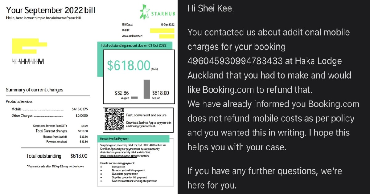 S’PORE WOMAN RACKED UP $618 PHONE BILL OVERSEAS AFTER CALLING BOOKING.COM FOR HELP