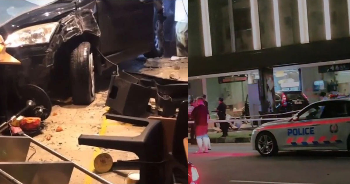 DRIVER DRUNK UNTIL CRASHED INTO LOK LOK SHOP AT GEYLANG, ARRESTED