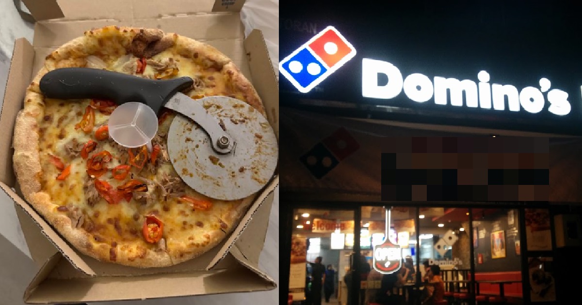 GUY ORDERED DOMINO’S PIZZA AND FINDS DIRTY PIZZA CUTTER INSIDE HIS ORDER