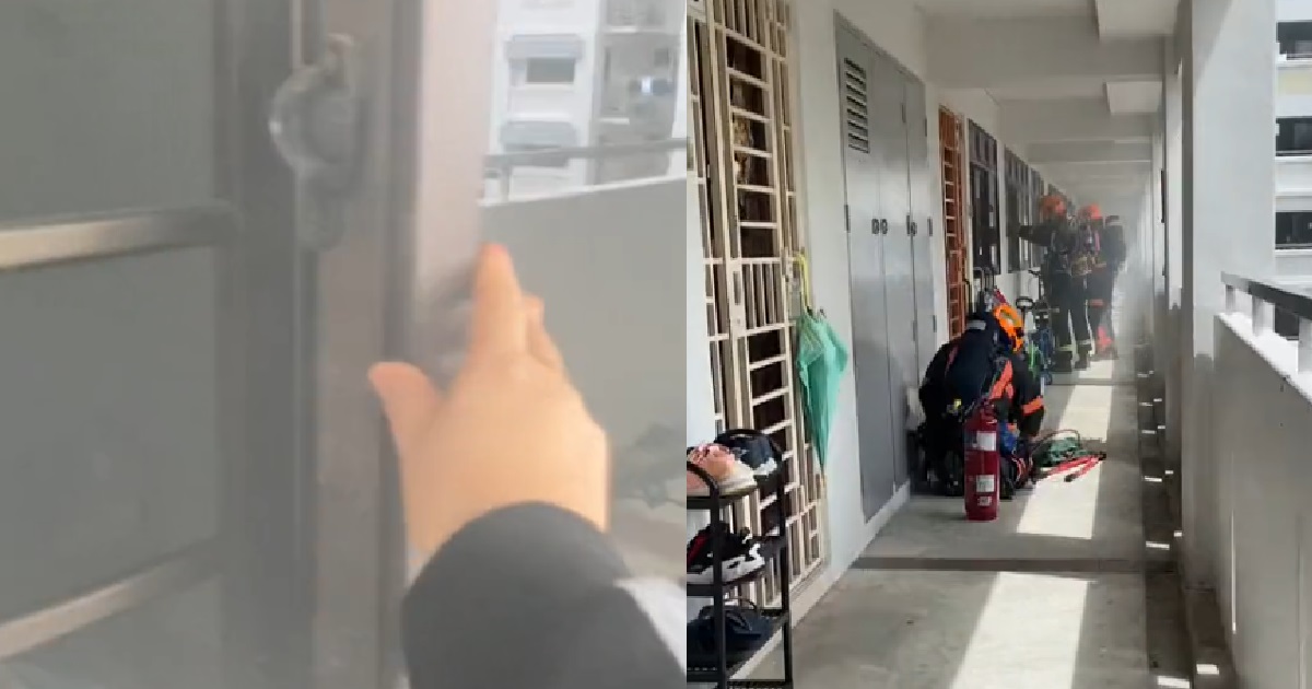 HDB UNIT @ WOODLANDS CAUGHT FIRE AFTER RESIDENT FORGOT TO OFF GAS STOVE