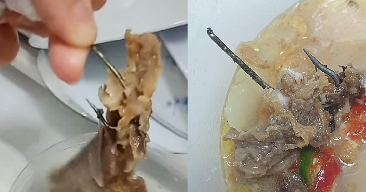 WOMAN FINDS FISH HOOK INSIDE HER FISH SOUP FROM HAWKER STALL @ BISHAN BUS INTERCHANGE