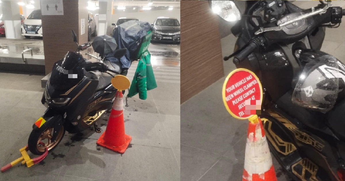 GRABFOOD RIDER’S MOTORBIKE KENA CLAMP WHILE DELIVERING FOOD, PAID $214 TO RELEASE IT