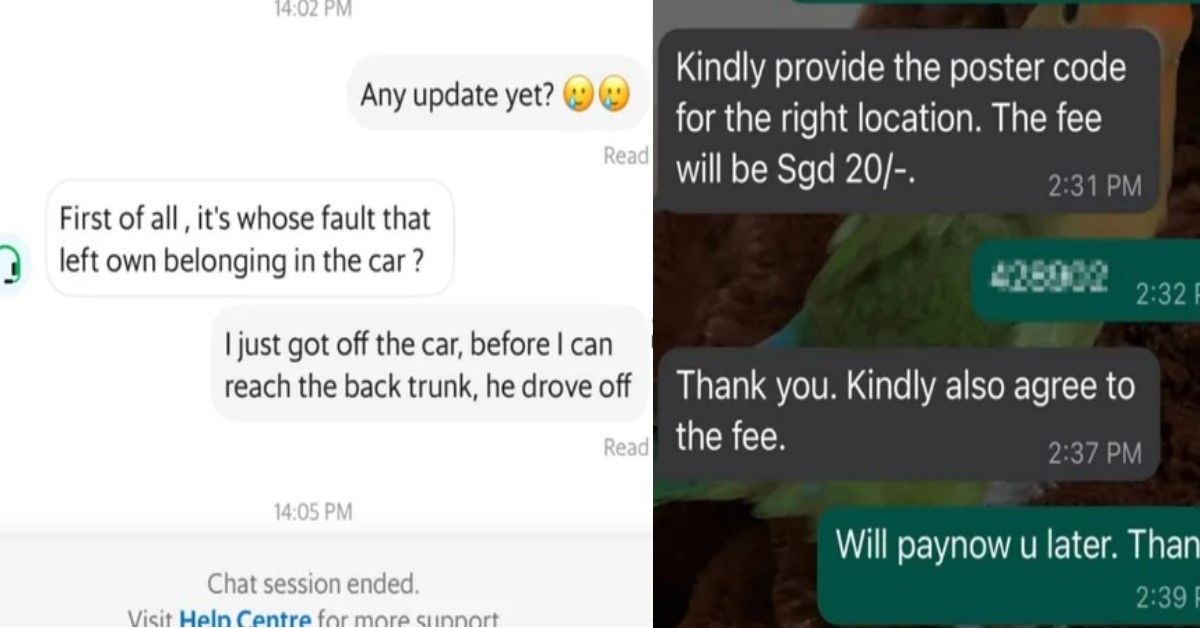 GRAB HELP CENTER INDIRECTLY PUSHES FAULT TO PAX FOR LEAVING ITEM BEHIND IN CAR