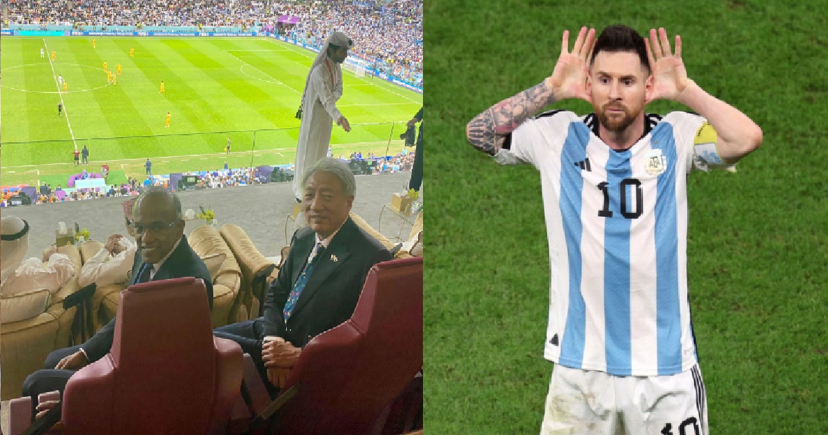 SHANMUGAM AND TEO CHEE HEAN IN QATAR FOR TALKS, SAW LIONEL MESSI LIVE