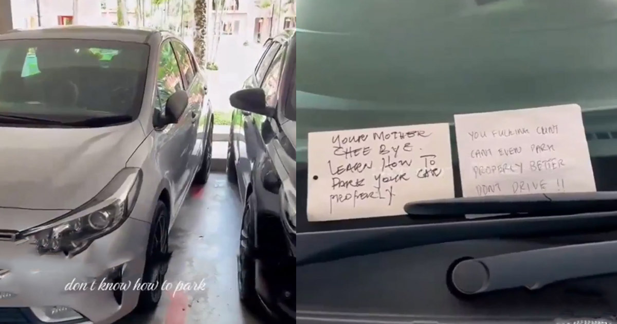 MAN DON’T KNOW HOW TO PARK HIS CAR SO OTHER DRIVERS LEFT HIM MULTIPLE “CB” NOTES