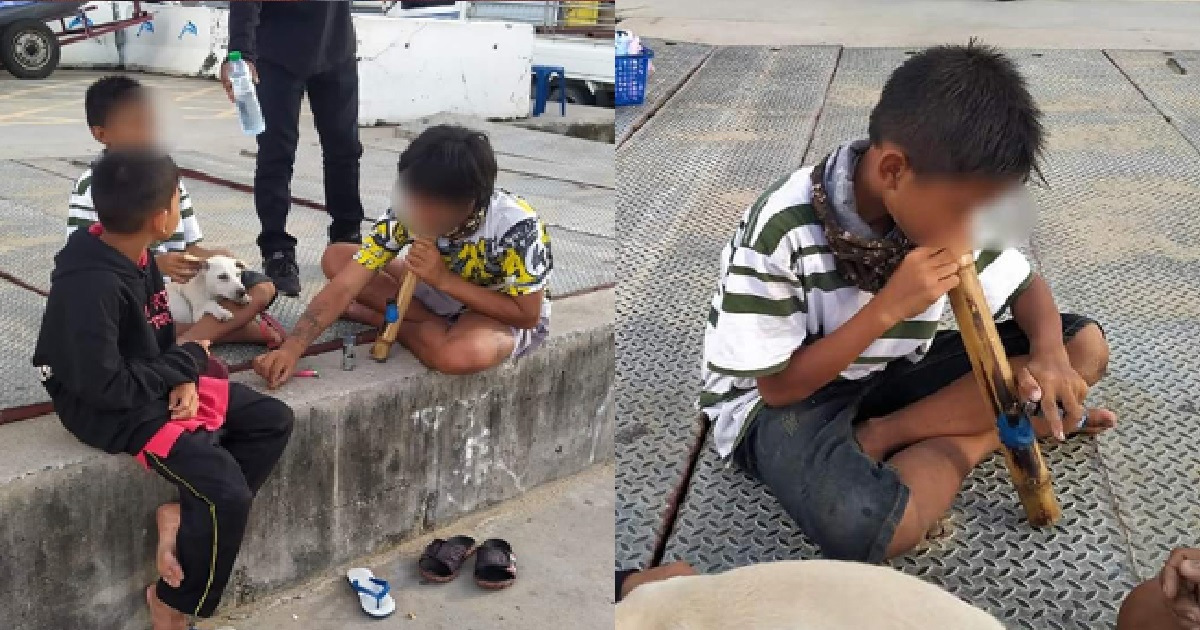 CHILDREN AS YOUNG AS 9 SEEN SMOKING CANNABIS IN THE STREETS OF THAILAND