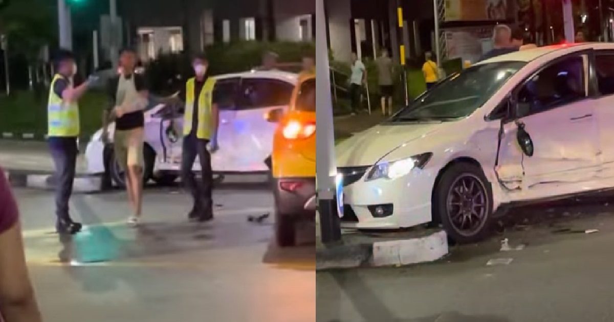 3-CAR COLLISION @ PUNGGOL ON CNY EVE, 4 PEOPLE TAKEN TO HOSPITAL