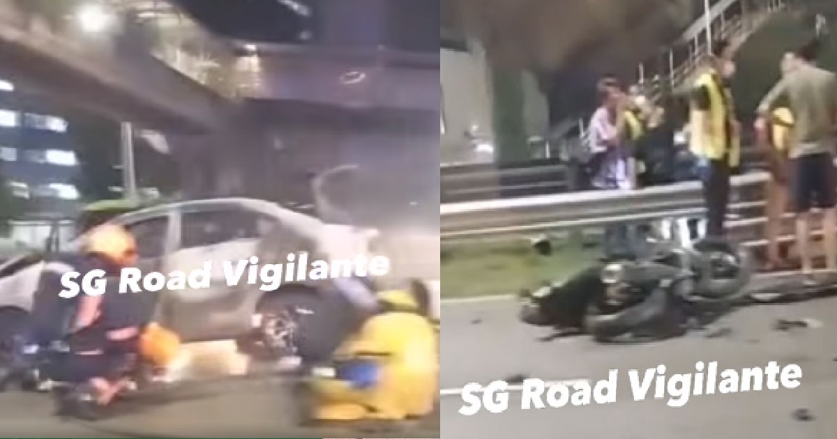 6 VEHICLES CRASHED AND CAR ON FIRE ALONG PIE, 5 PEOPLE TAKEN TO HOSPITAL