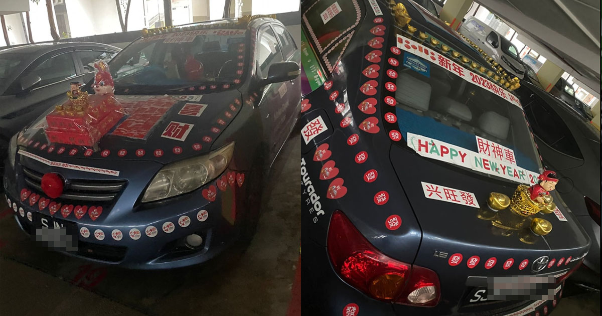 MAN DESIGNS HIS CAR FOR CNY “TOO OVER”, NETIZENS SAY “LOOK LIKE READY TO BURN”