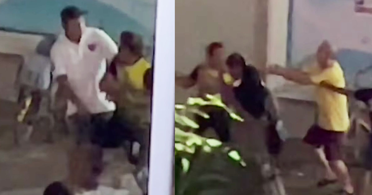 OLD AH BENG FIGHTING AT THE ENTRANCE OF WOODLANDS MART