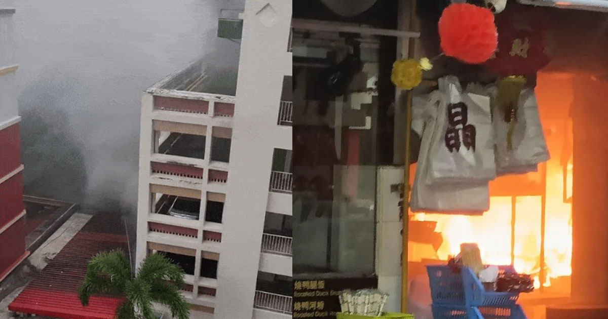 KOPITIAM IN SEMBAWANG GOES UP IN FLAMES, 2 PEOPLE INJURED