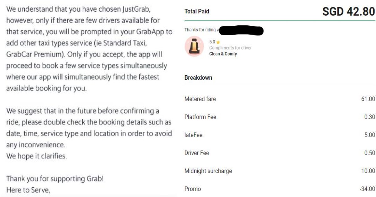 MAN CLAIMS HE USED 17,000 POINTS TO WAIVE $34 GRAB FARE, BUT STILL CHARGED EXTRA