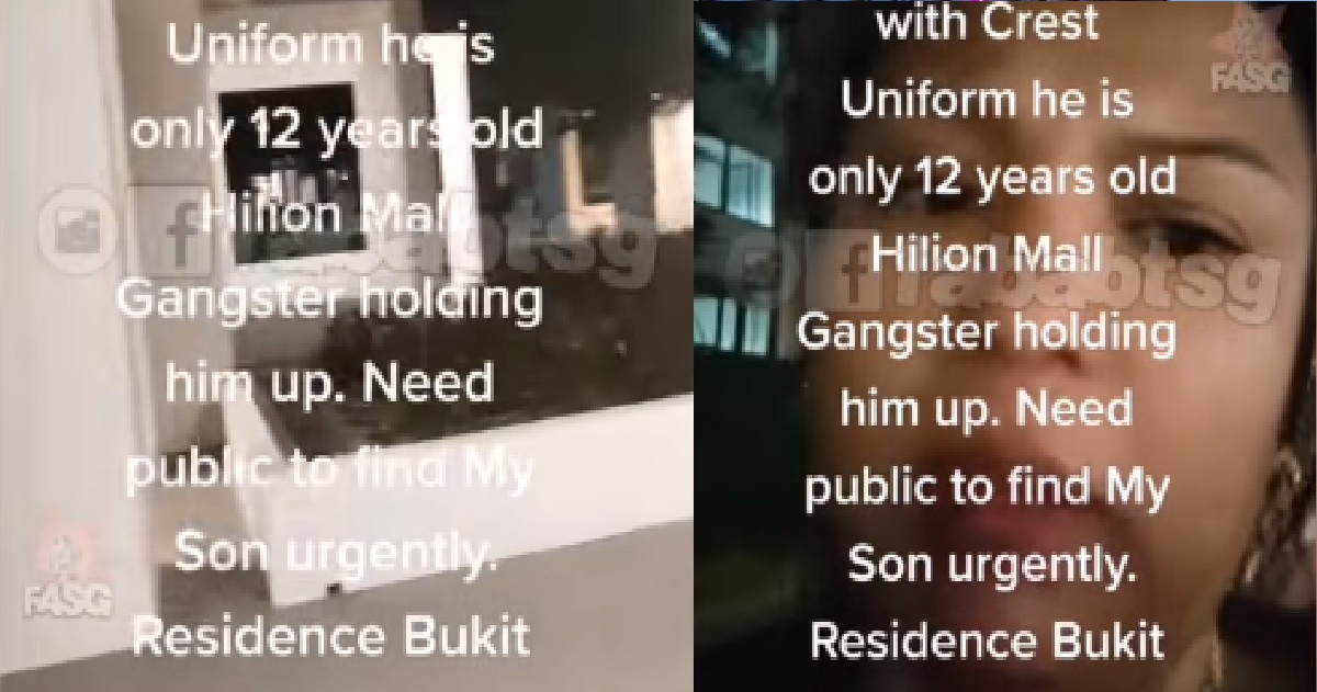 S’PORE MUM APPEALS TO “HILLION MALL GANGSTERS” NOT TO RECRUIT HER 12 Y.O SON