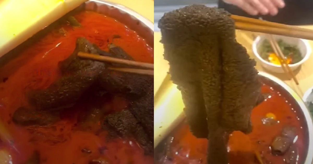 MAN FOUND A USED WASH CLOTH INSIDE HIS HOTPOT, THOUGHT IT WAS BEEF AT FIRST