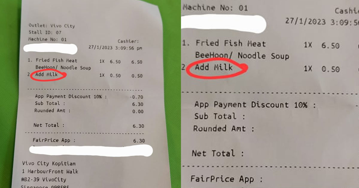 MAN SHOCKED THAT HE HAS TO PAY $0.50 MORE FOR MILK IN FISH SOUP @ VIVO CITY