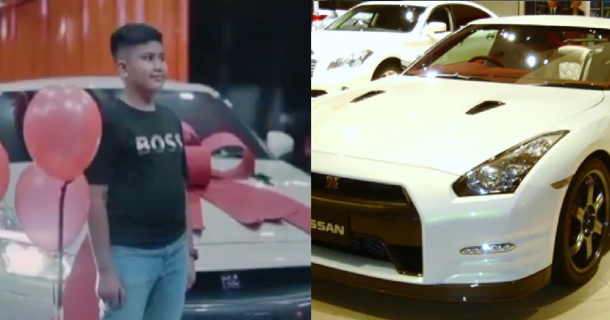 SUPER RICH PARENTS BUY THEIR 10 Y.O SON A BRAND NEW NISSAN GTR FOR HIS B’DAY