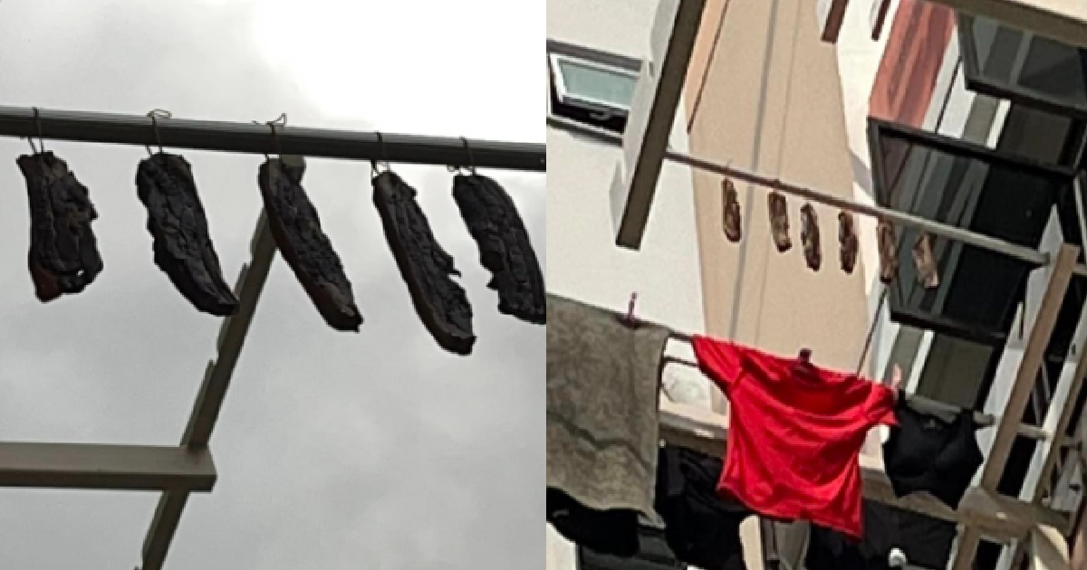 BUKIT BATOK RESIDENT WHO WENT VIRAL FOR HANGING PORK ON CLOTHES RACK, APOLOGISES