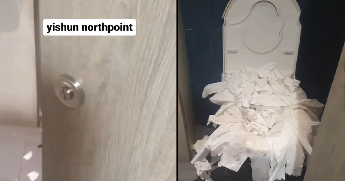 MAN SHOCKED AFTER TOILET IN YISHUN NORTH POINT FLOODED WITH TOILET PAPER