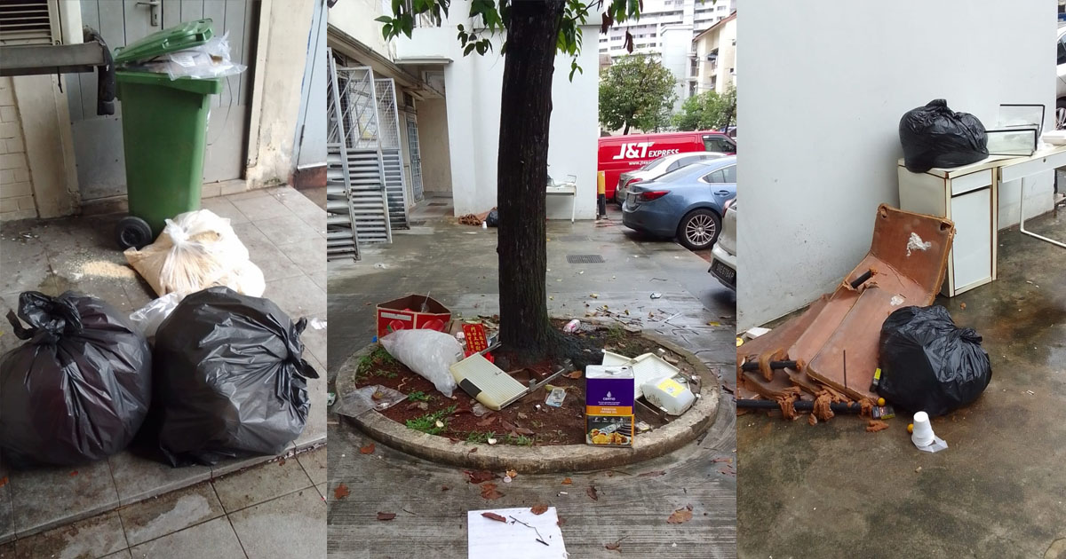 MAN DISGUSTED AFTER SEEING NOTHING BUT TRASH IN JURONG WEST NEIGHBOURHOOD