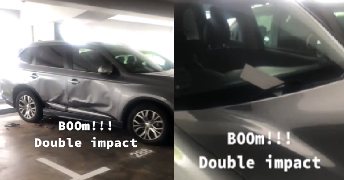 HIT & RUN DRIVER HITS 2 CARS @ AMK CARPARK, LEAVES NOTE: “SORRY MY BRAKE FAULTY”