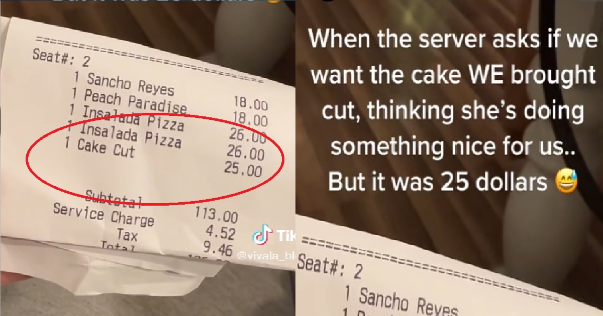 CUSTOMER CHARGED $25 AFTER RESTAURANT STAFF CUT B’DAY CAKE THAT THEY BROUGHT THEMSELVES