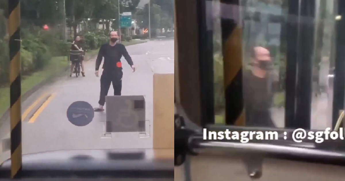 GANGSTER CYCLIST BLOCKS OFF BUS & CONFRONTS DRIVER: “YOU AIJSGBFKHSJAD OR NOT!”