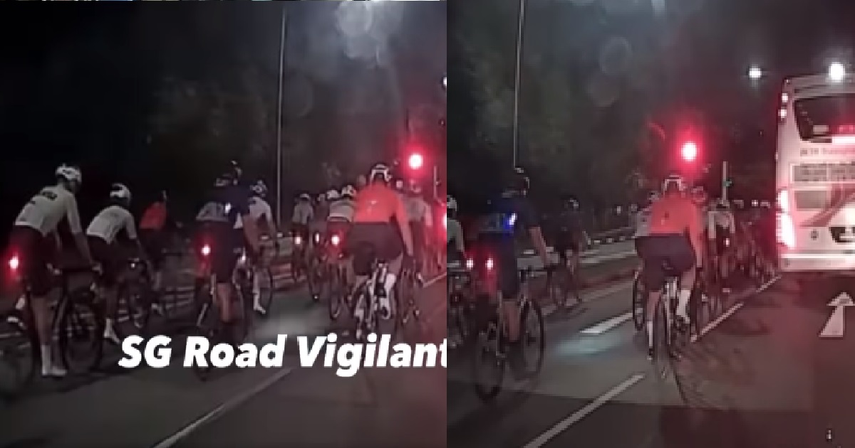 HUGE GROUP OF CYCLISTS BEATING RED LIGHT, “KINGS OF THE ROAD” NO NEED FOLLOW LAW