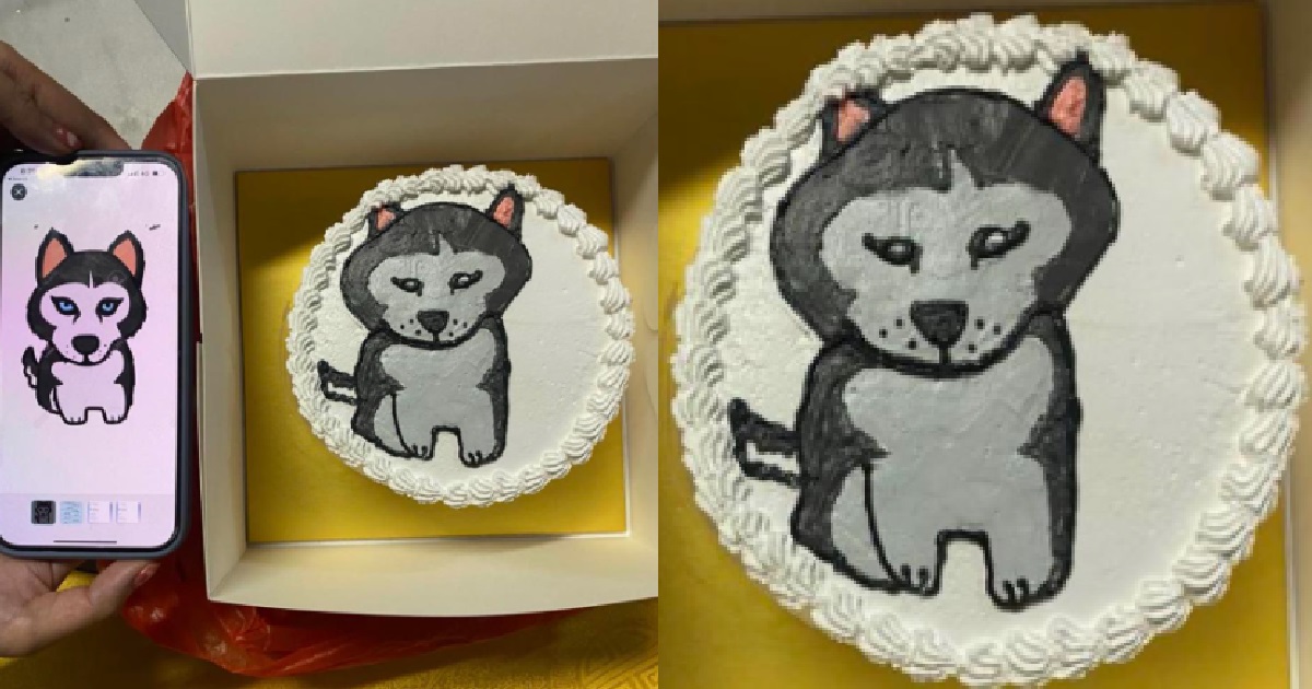 WOMAN DISAPPOINTED WITH “HUSKY” CAKE SHE ORDERED ONLINE, DOG LOOKS PAK JIAO
