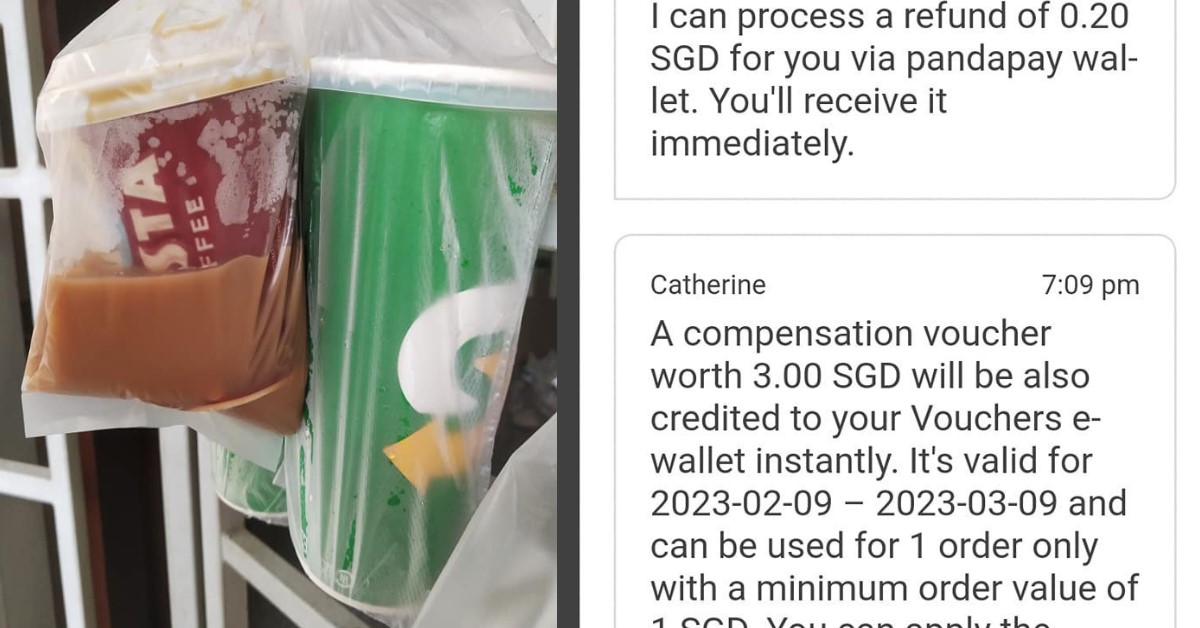 FOODPANDA REFUNDS 20 CENTS TO CUSTOMER WHO RECEIVED MILK TEA 3/4 SPILLED