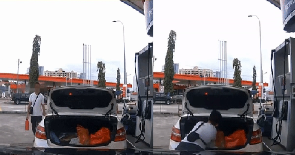 S’PORE DRIVER WENT JB TO PUMP PETROL, FILLS CONTAINERS WITH PETROL & KEEP IN BOOT