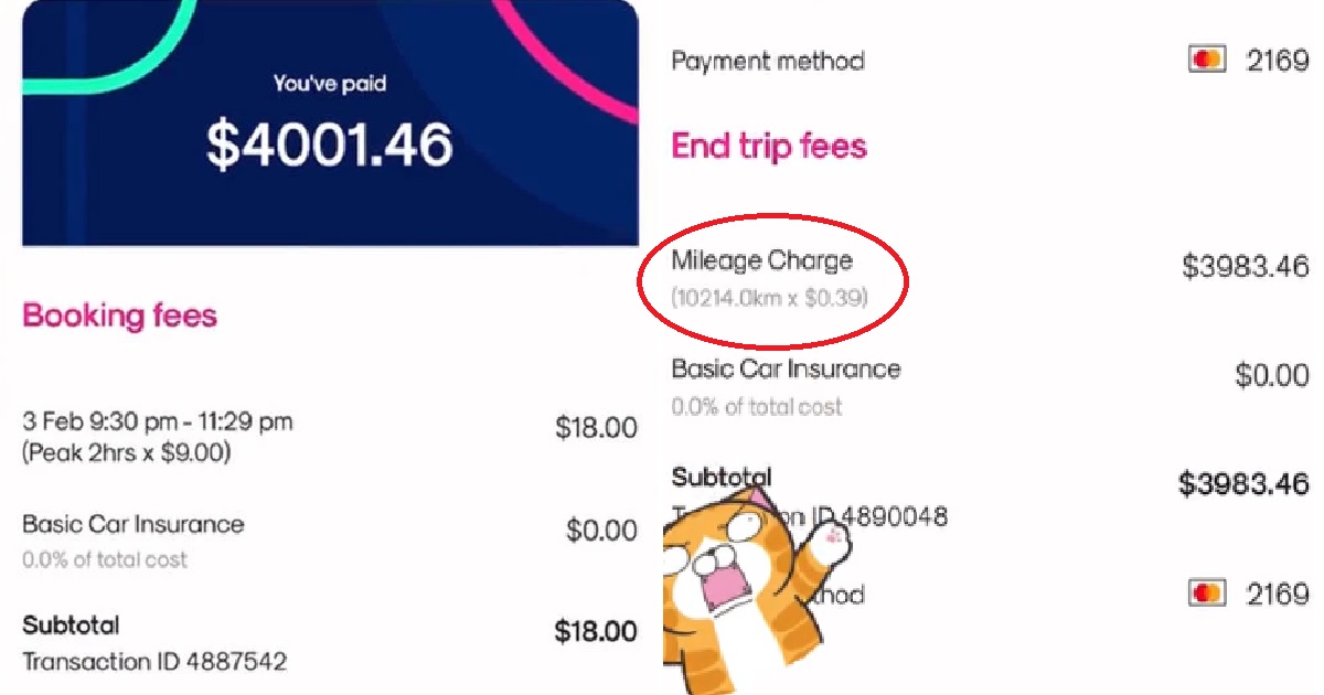 MAN RENTED GETGO CAR FOR ONLY 2 HOURS, CHARGED $4K AFTER BEING TOLD HE DROVE 10,214KM