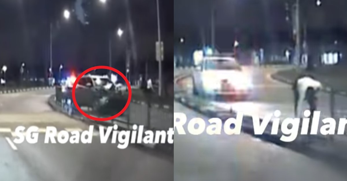 MOTORIST CRASH INTO ROAD BARRIER & ALLEGDLY ‘RAN AWAY’ AT CORPORATION DRIVE