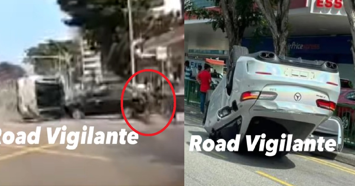 SPEEDING MERCEDES CRASHED INTO VEHICLES & HITS PEDESTRIANS, 2 SENT TO HOSPITAL