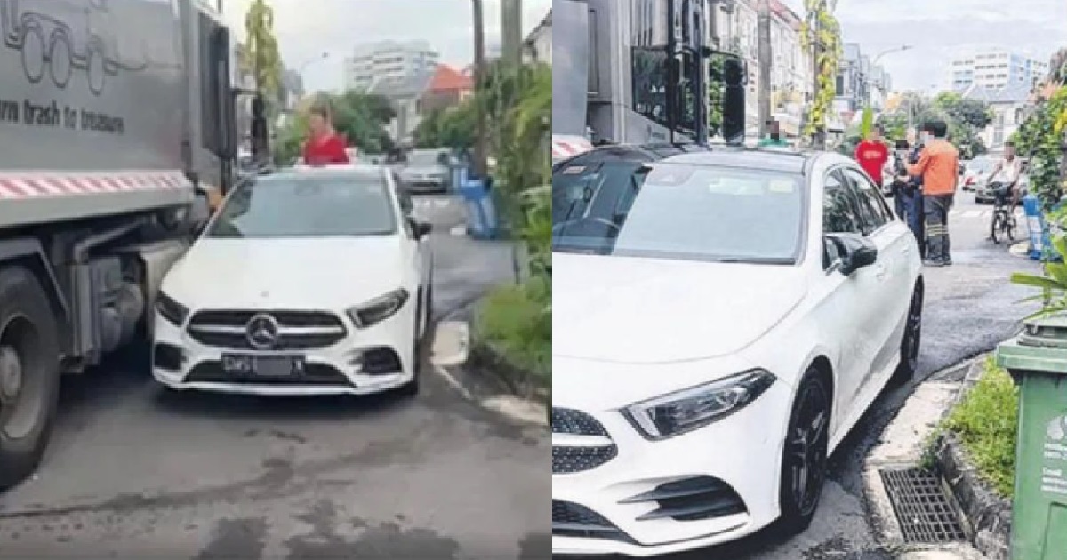 MERCEDES REFUSED TO MOVE FOR RUBBISH TRUCK BECAUSE TRUCK DRIVER DIDN’T SHOW HIM “RESPECT”