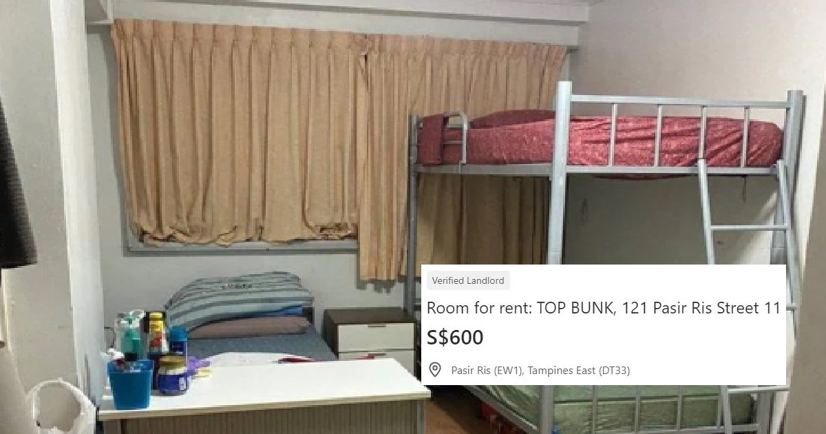 HDB UNIT IN PASIR RIS RENTING OUT ONLY THE TOP BUNK OF A ROOM FOR $600/MTH