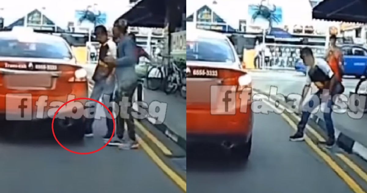 SCAMMER DELIBERATELY LETS TAXI DRIVE OVER HIS FOOT, ACTS INJURED & CONFRONTS DRIVER