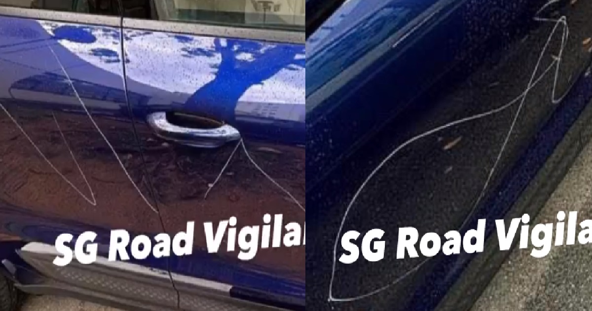 DRIVER CAN’T PARK BECAUSE MAN BLOCKING LOT, COMES BACK AND FINDS HER CAR SCRATCHED