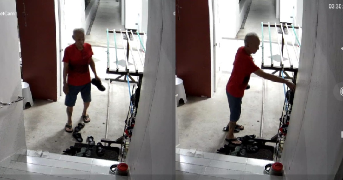 MAN CAUGHT STEALING SHOES @ MARSILING HDB, EVEN GOT THE CHEEK TO TRY IT ON FIRST