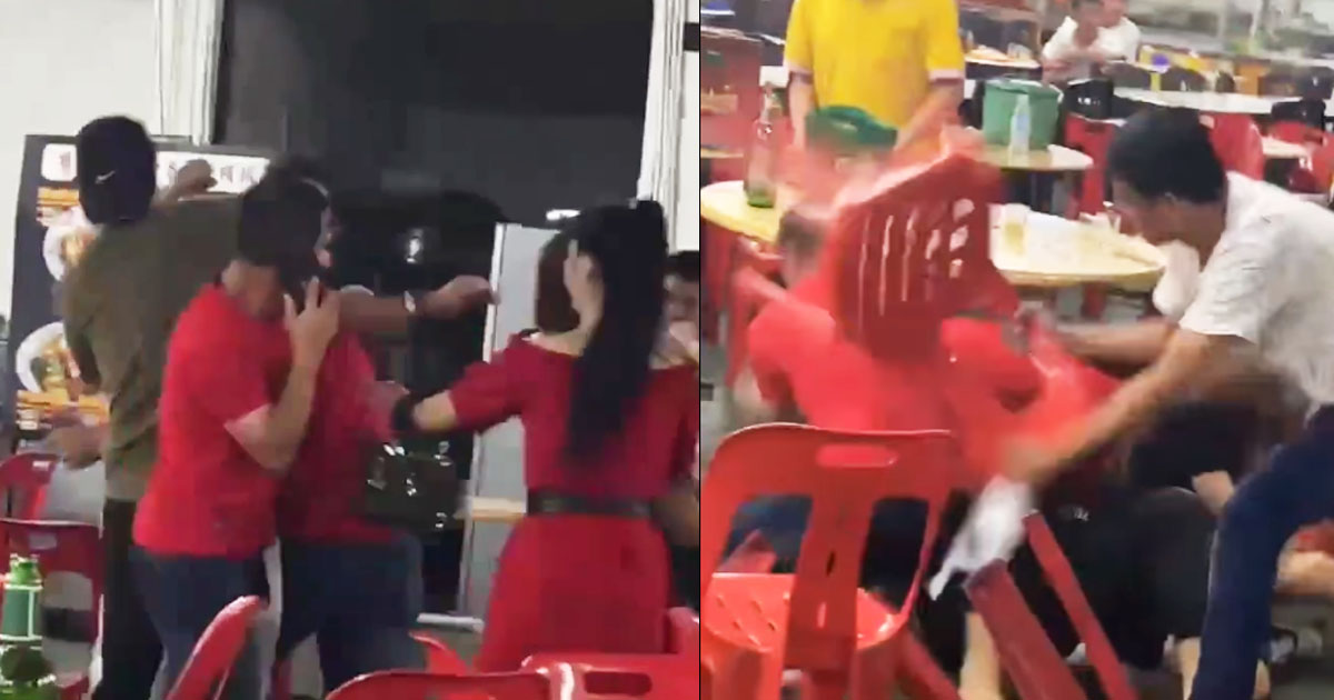 EPIC FIGHT IN MALAYSIA, MAN TAKES CHAIR SMASH NON-STOP UNTIL THE CHAIR BREAKS