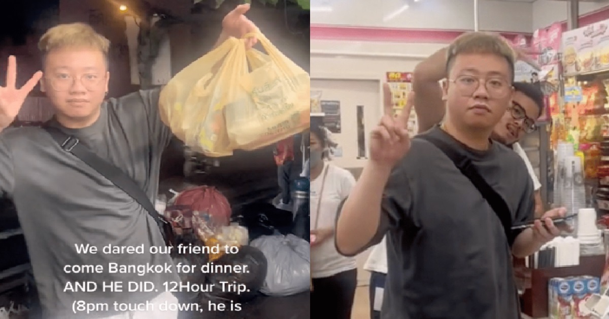 SG MAN ACCEPTED DARE TO FLY TO BANGKOK FOR DINNER, THEN FLIES BACK AFTER 12 HRS