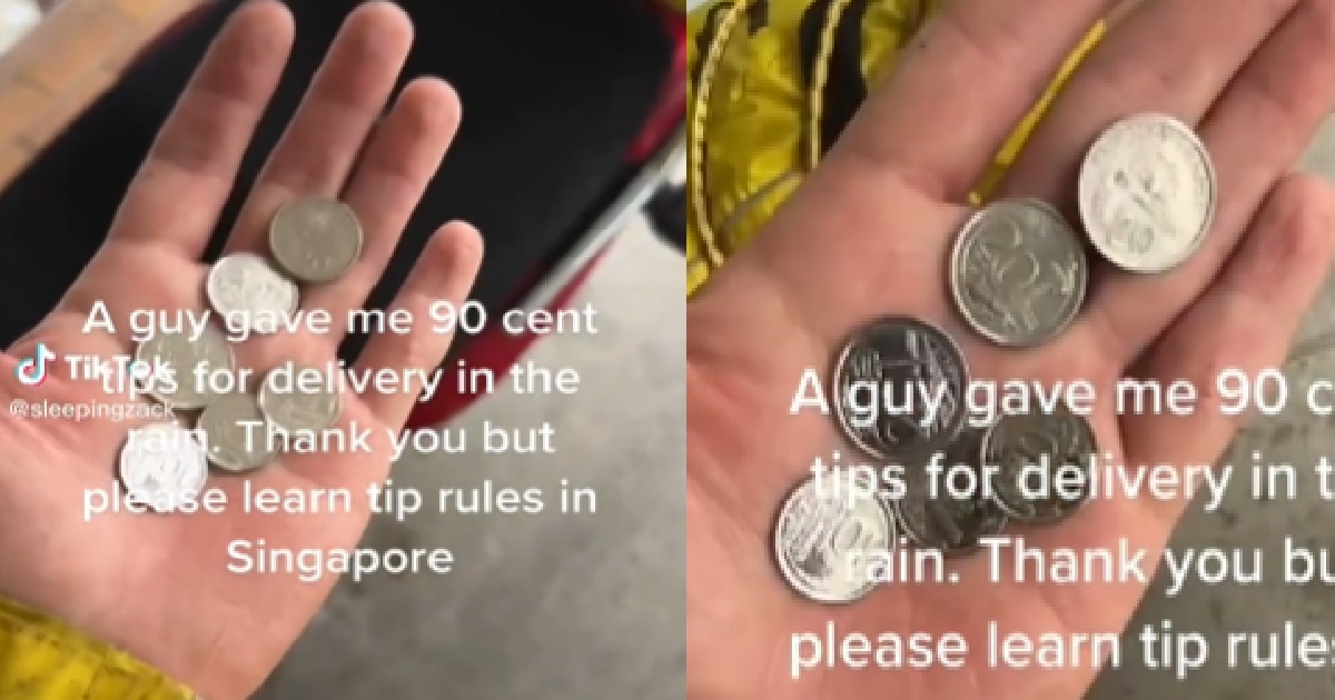 DELIVERY RIDER UPSET WITH 90 CENTS TIP, TELLS CUSTOMER TO “LEARN TIP RULES IN S’PORE”