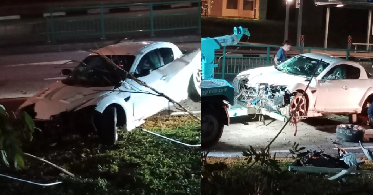 23 Y.O DRIVER LOST CONTROL & CRASHED INTO TREE @ JURONG WEST, ARRESTED FOR DRINK-DRIVING