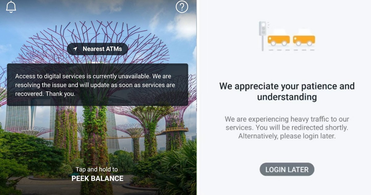 DBS DIGITAL SERVICES ARE DOWN, UNABLE TO LOGIN