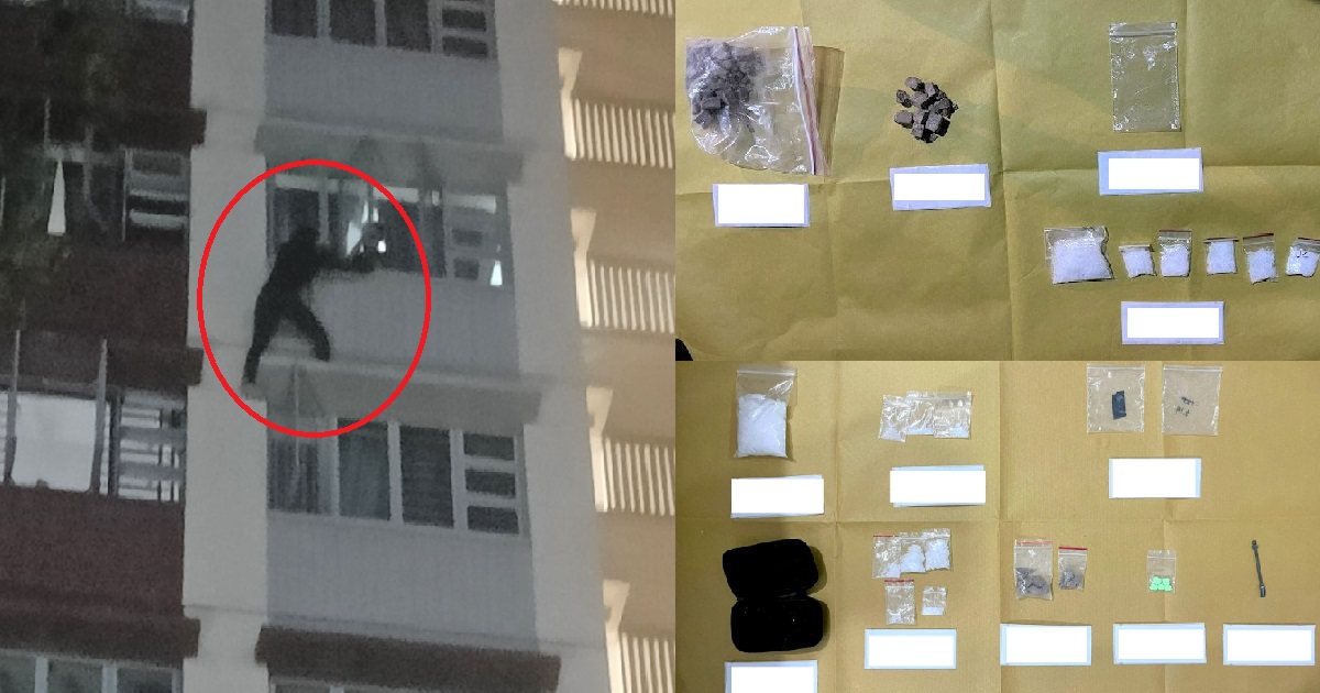 CNB OFFICER INJURED TRYING TO ARREST DRUG SUSPECT CLIMBING OUT 9TH-STOREY WINDOW