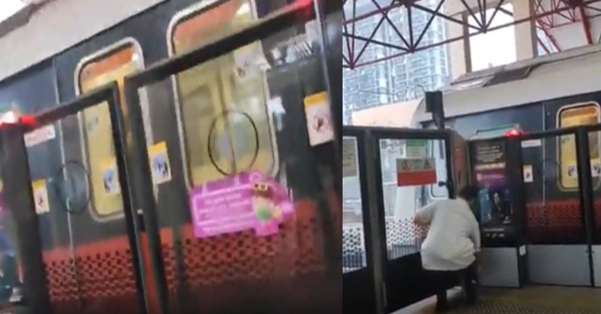 KID JAMS MRT DOOR TO DELAY IT ON PURPOSE AND RECORDS IT FOR YOUTUBE