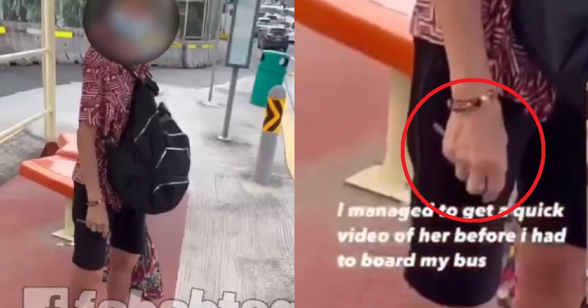 AUNTIE ARMED WITH SCISSORS, CHARGED AT 2 WOMEN & THREATENED THEM @ BUS STOP