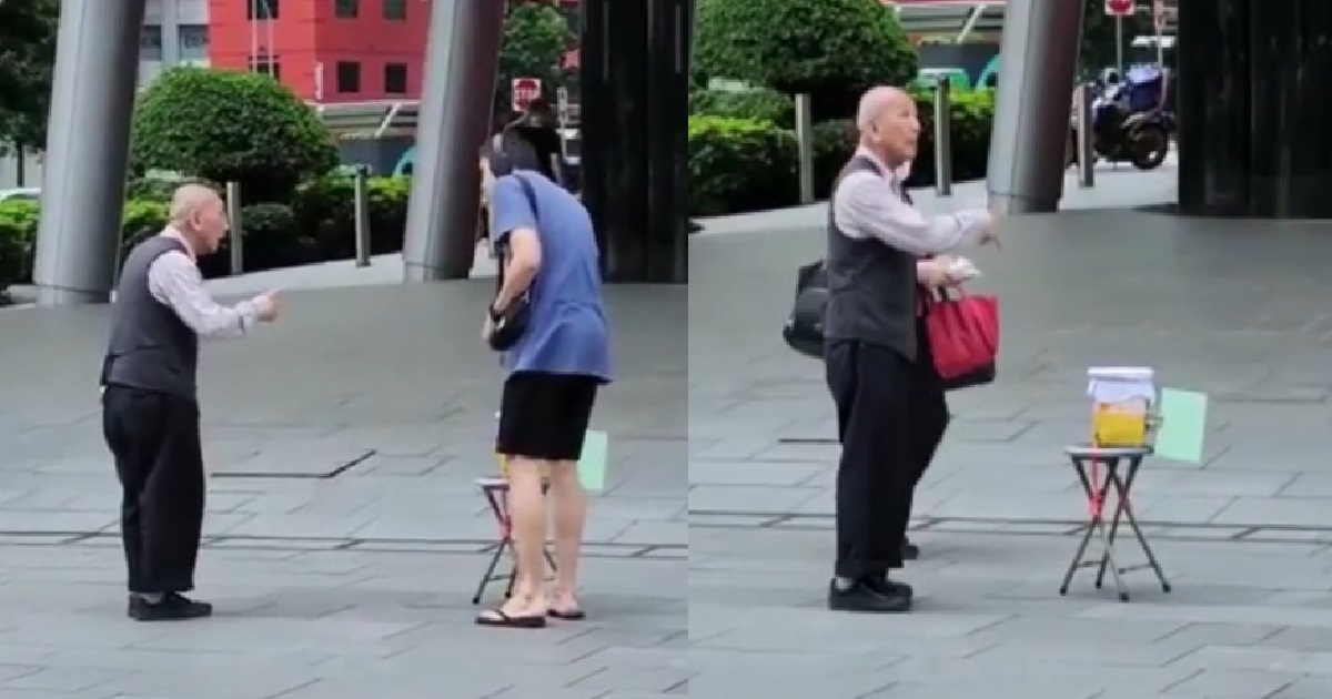 ROBBED ELDERLY BUSKER SAYS MAN ASKED HIM FOR MONEY TO EAT & TOOK $2 FROM HIS TIP JAR