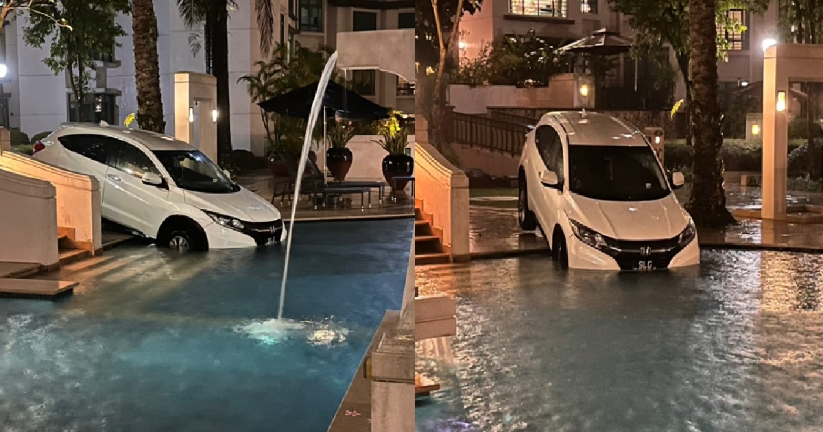 GOJEK DRIVER WHO DRIVE UNTIL END UP INSIDE CONDO SWIMMING POOL @ BUKIT PANJANG, CHARGED
