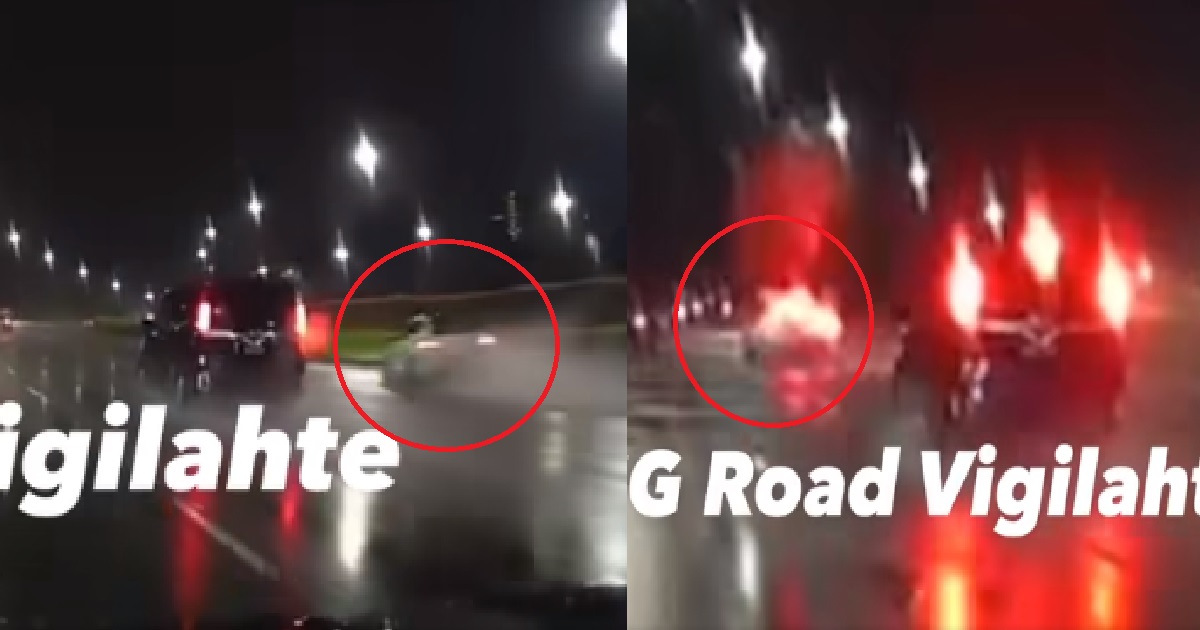 SPEEDING CAR ON CTE LOST CONTROL & SKIDDED, ALMOST CRASHED BUT CONTINUES SPEEDING