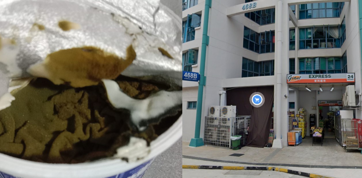MAN FOUND LAYER OF MOULD ON CREAM CHEESE PURCHASED FROM GIANT @ ADMIRALTY